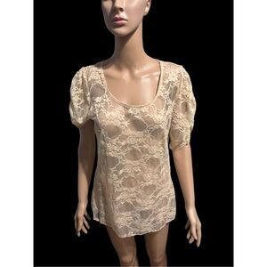 Beautiful‎ NEW WITH TAGS WOMEN FTF Fashion to Figure women's tan blouse size 0